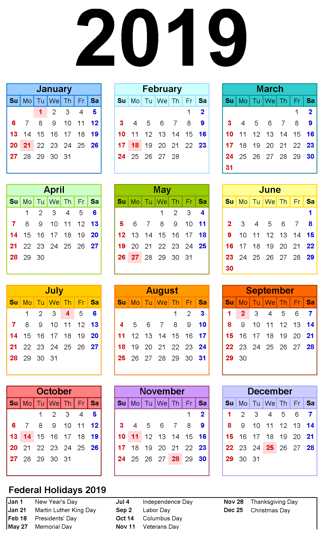 Printable Calendar For Vacation