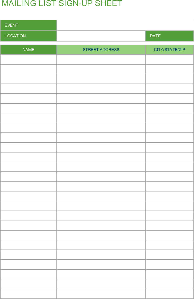 16+ Free Sign-In &amp; Sign-Up Sheet Templates (For Excel &amp; Word)