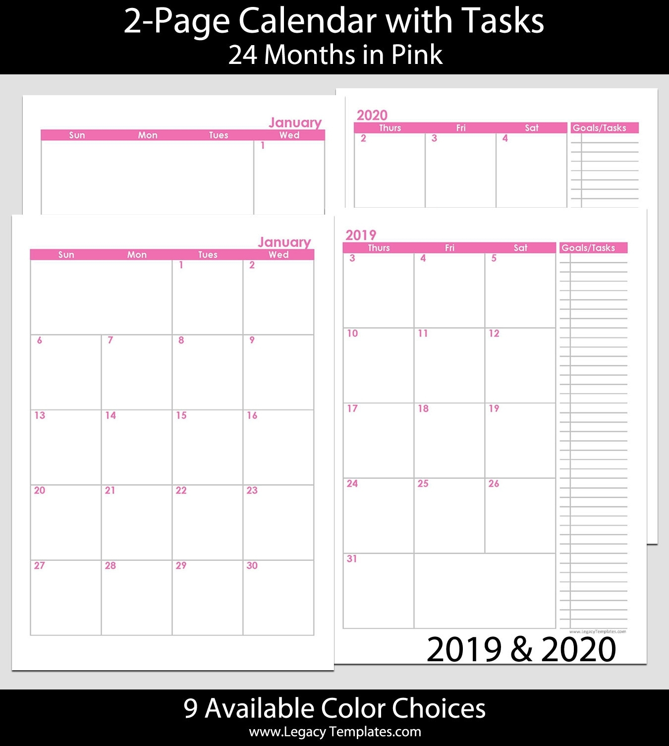 2 Page Calendar Template 2020 – Urgup.ewrs2018-Calendar