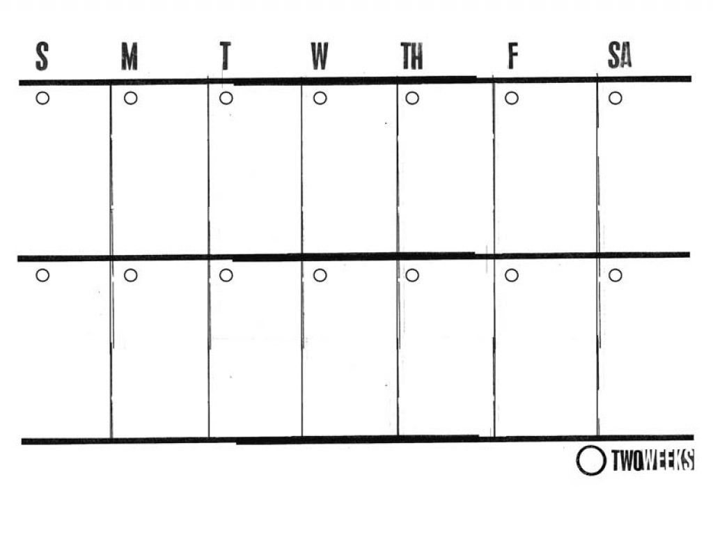 2 Week Blank Calendar Printable – Template Calendar Design