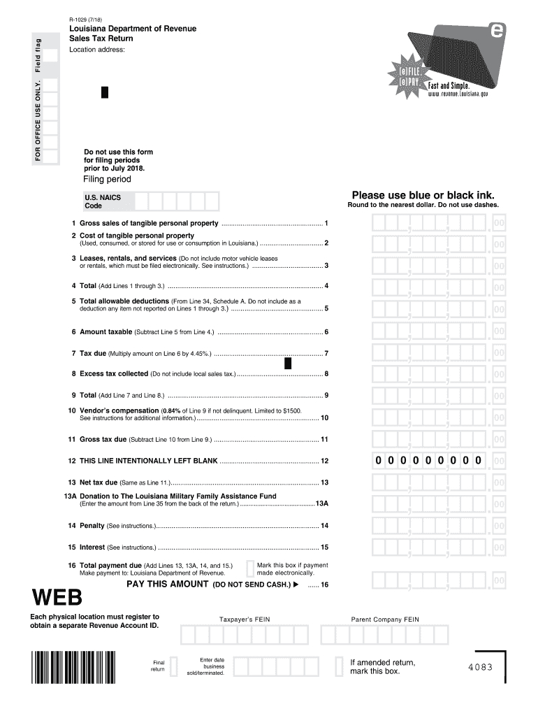 2018-2020 Form La R-1029 Fill Online, Printable, Fillable