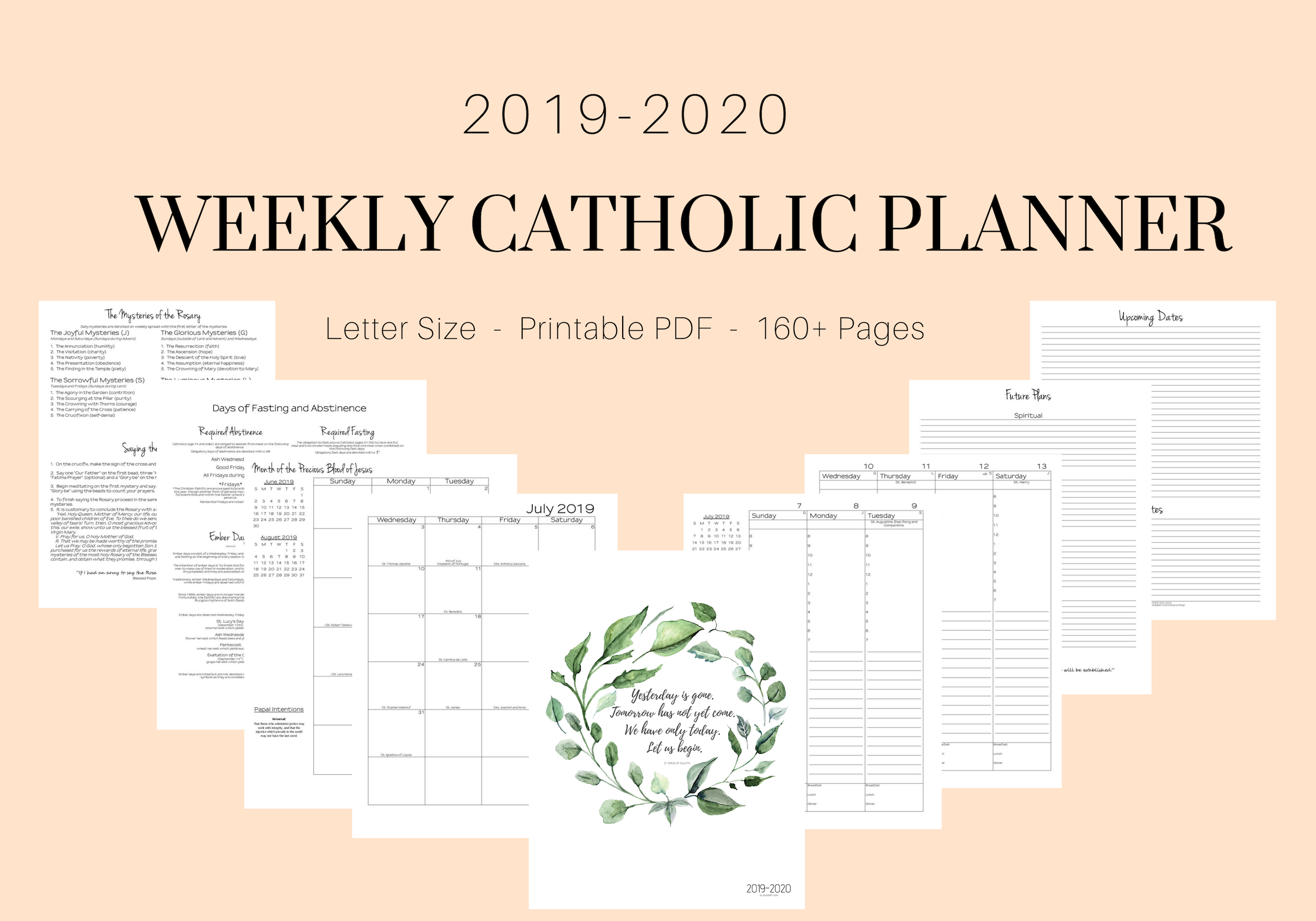 2019-2020 Catholic Weekly Planner