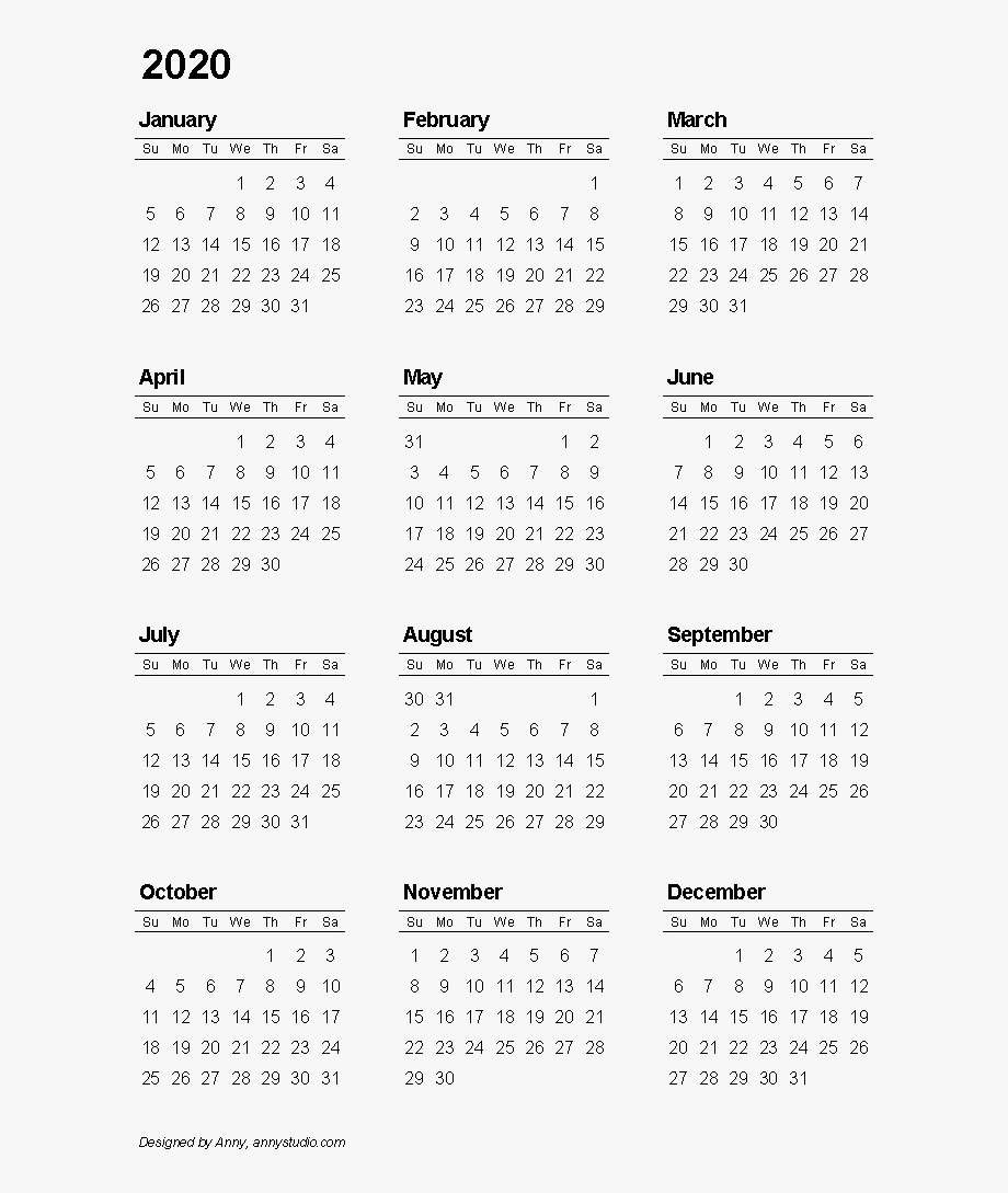 2020 Calendar Png Clipart - Printable Calendar 2019 Week