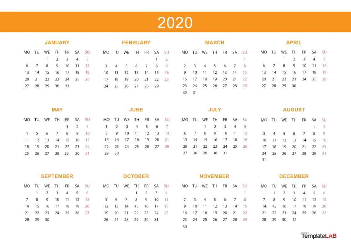 2020 Printable Calendars [Monthly, With Holidays, Yearly] ᐅ