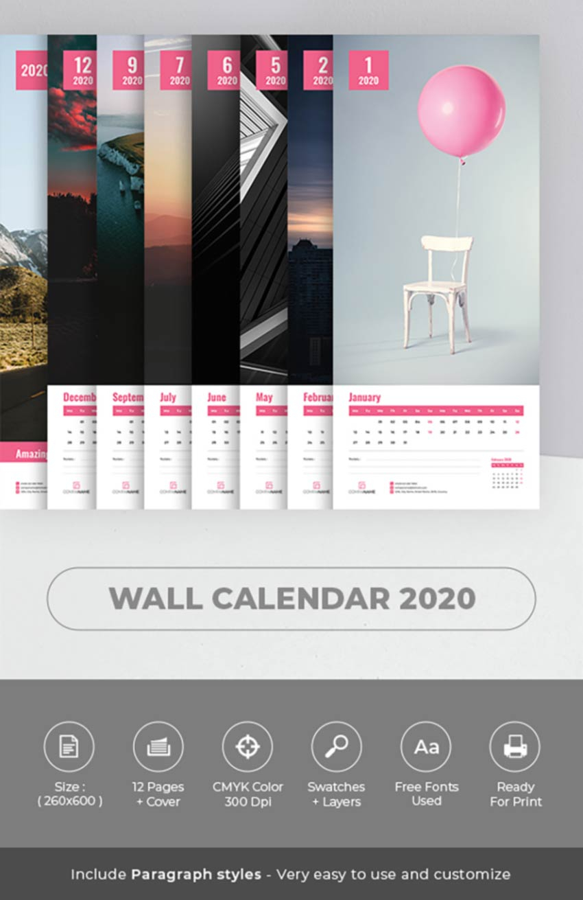 2023 calendar template indesign free