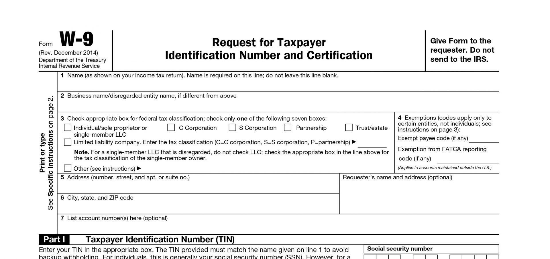 30 W9 Blank Form 2019 | Andaluzseattle Template Example