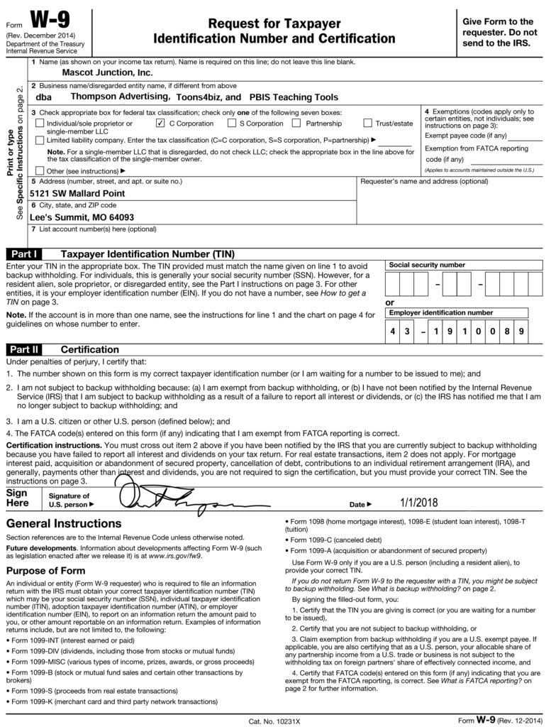 30 W9 Form 2019 Download | Andaluzseattle Template Example