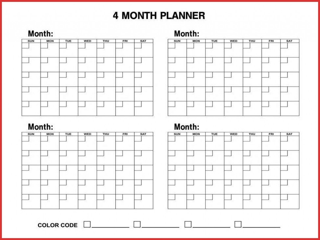 4 Month Blank Calendar - Tunu.redmini.co
