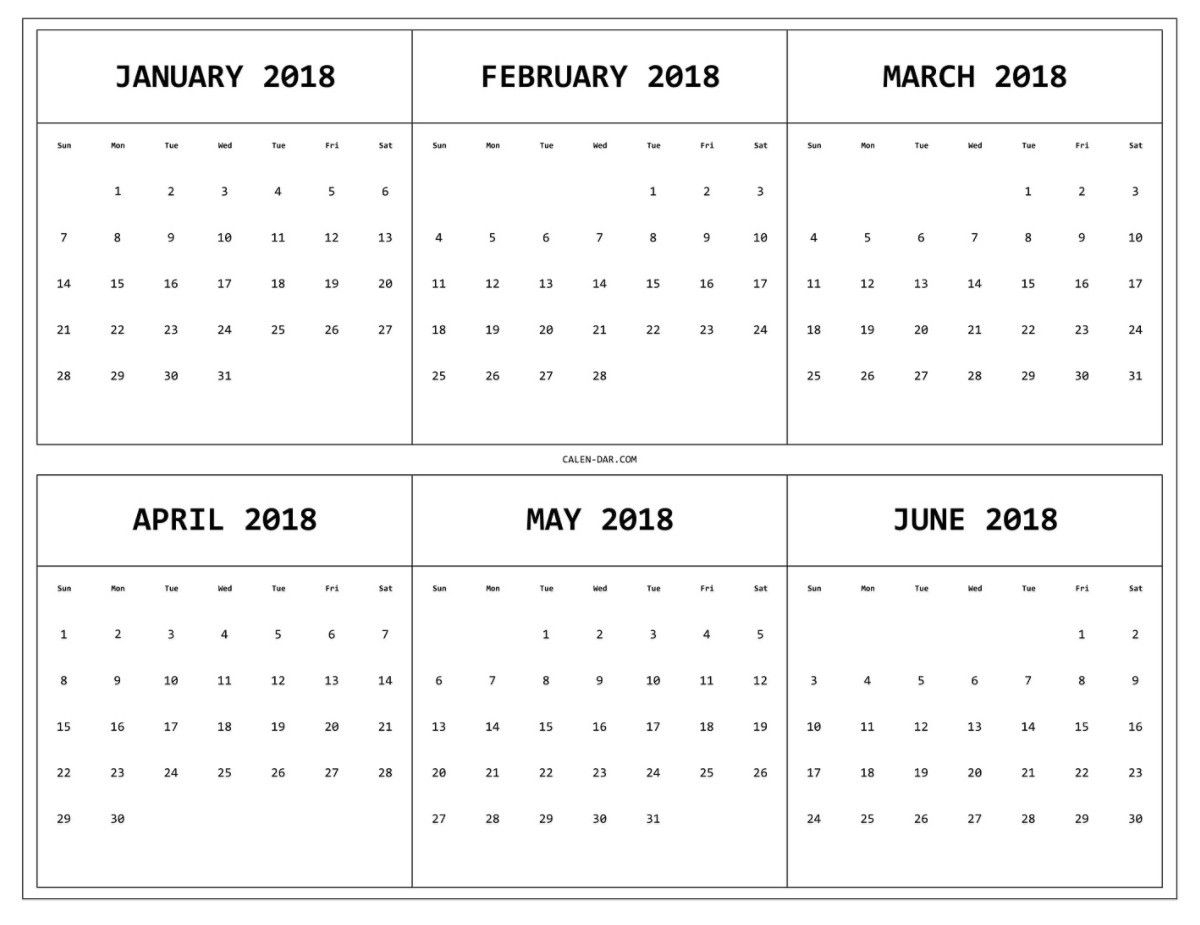 6 Months On One Page Template