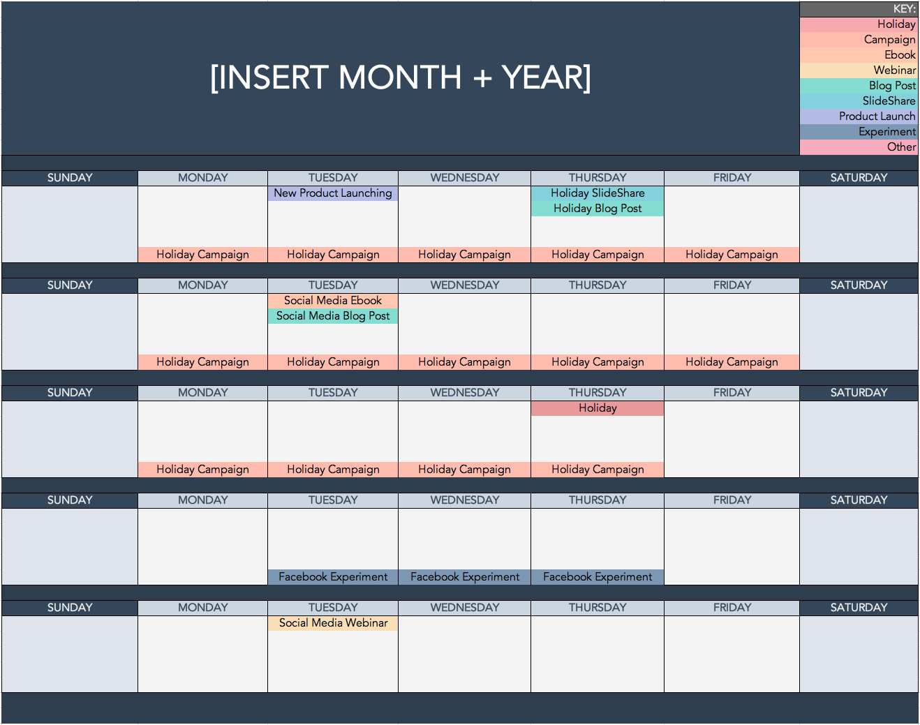 Social Media Posting Schedule Template Free Download