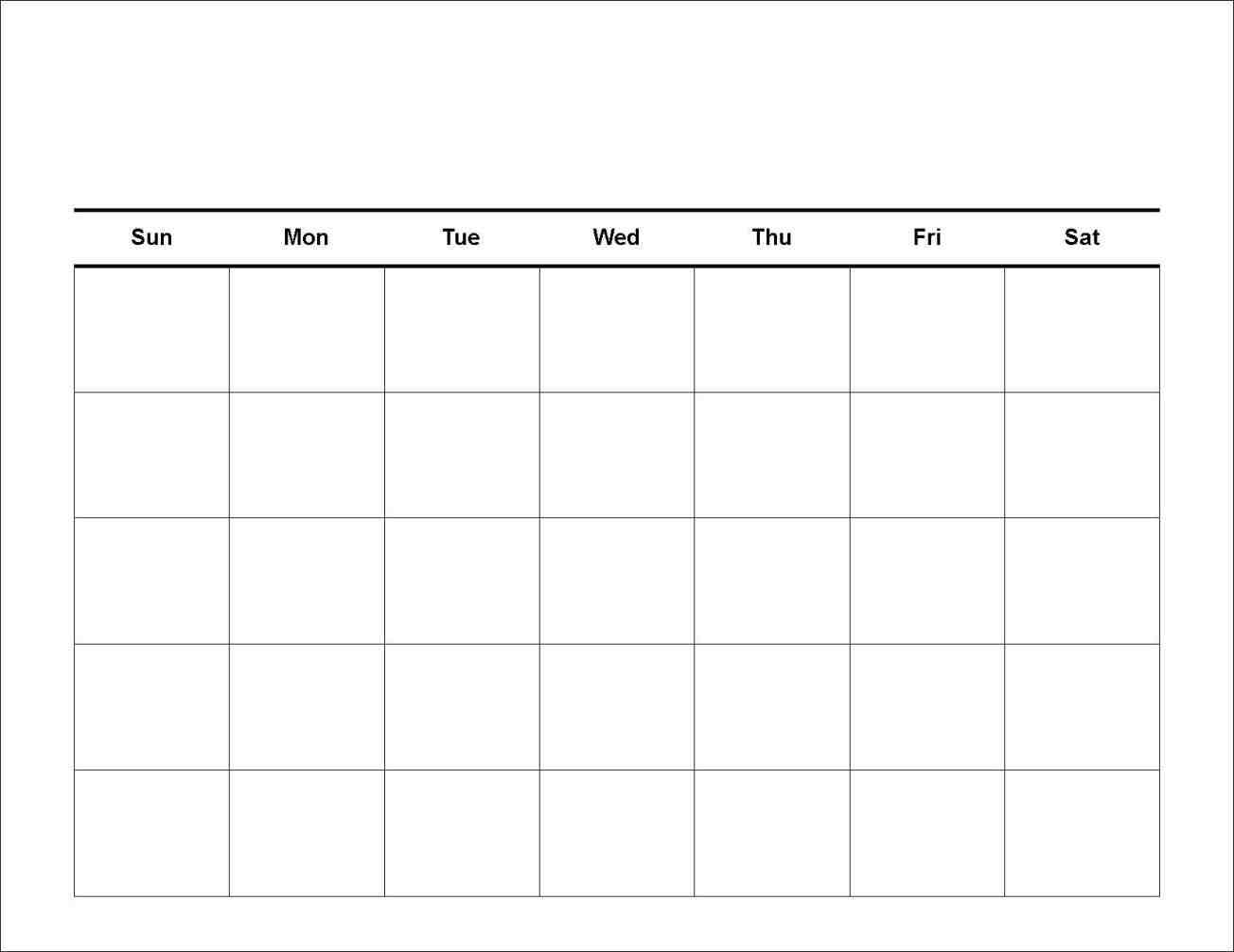 Printable Month Calendar Blank