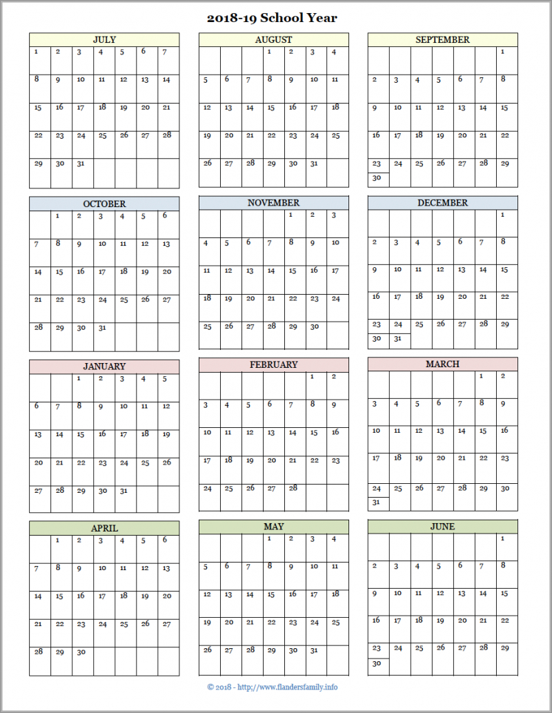 Academic Year Calendar Templates - Tunu.redmini.co