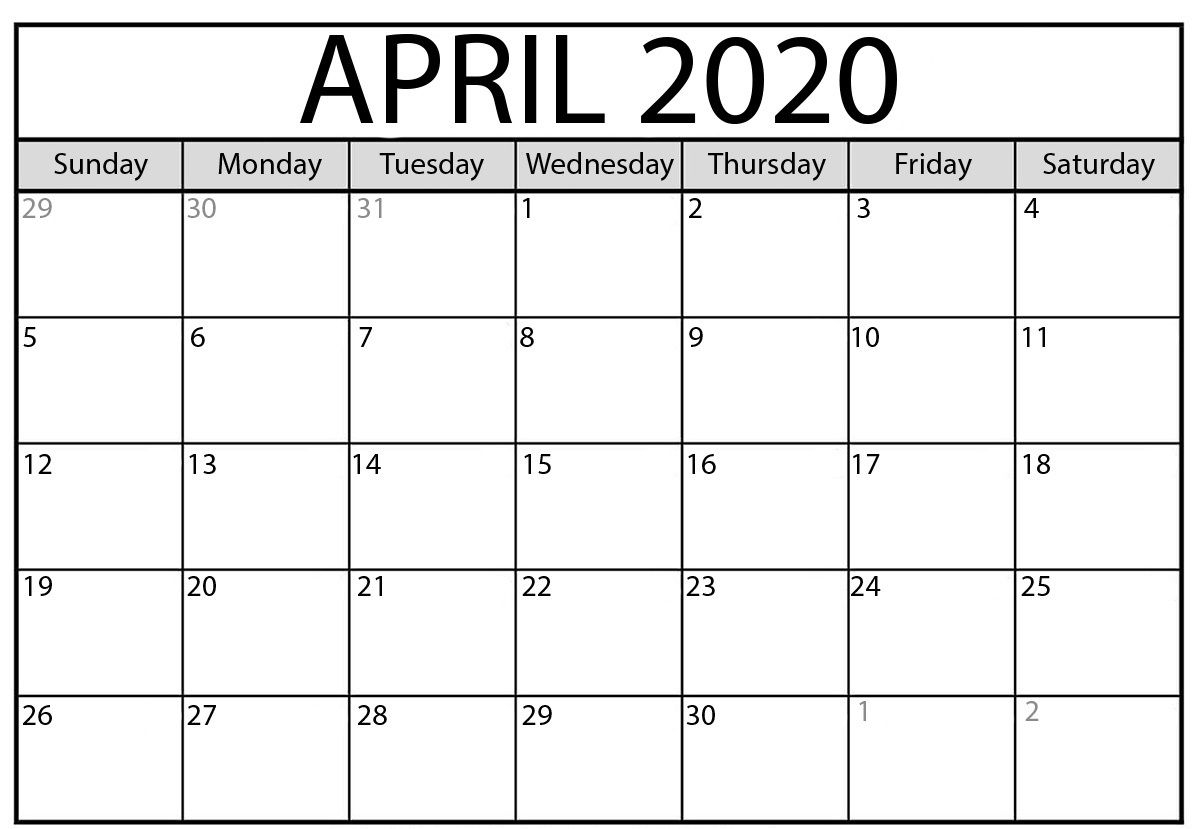 April Calendar 2020 | January Calendar, Printable Calendar
