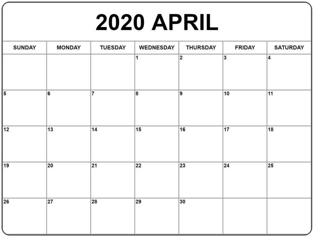 April Printable Calendar 2020 (Free Templates) – 2020 Free