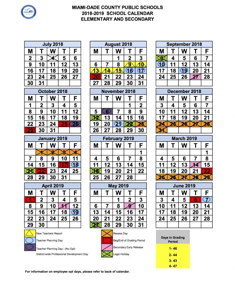 2020 And 2020 Miami Dade School Calendar Printable | Example Calendar