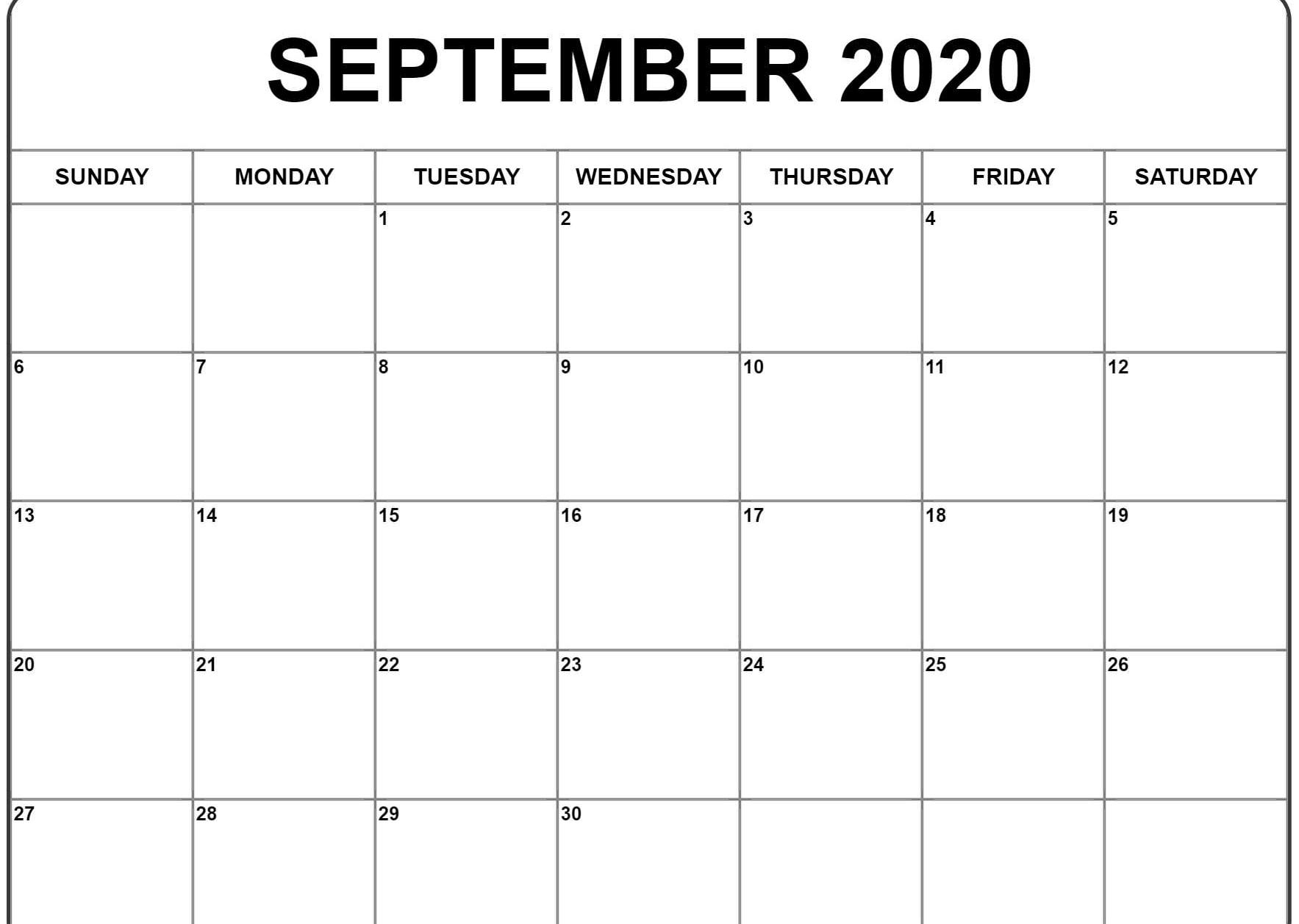 Awesome September 2020 Calendar Pdf, Word, Excel Template