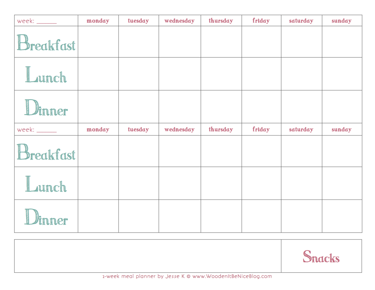 biweekly calendar printable monday through sunday example calendar