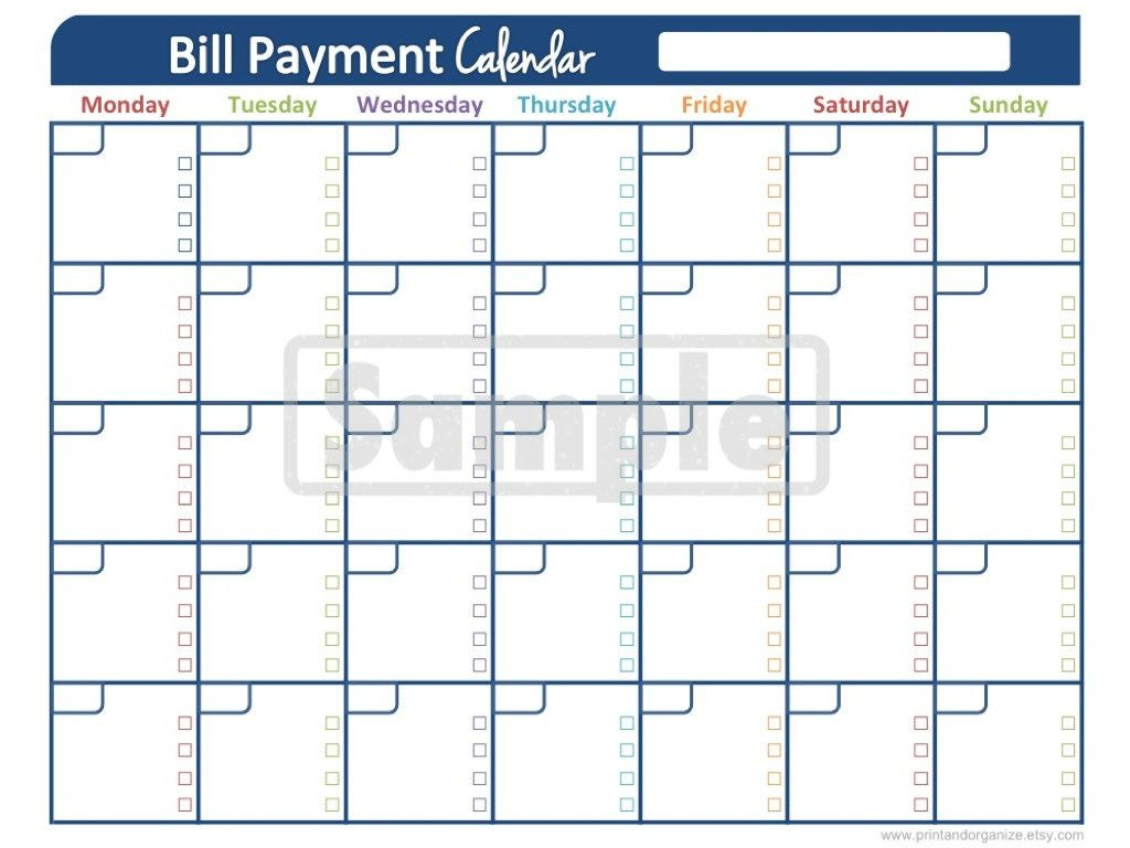 Bill Payment Calendar 2025