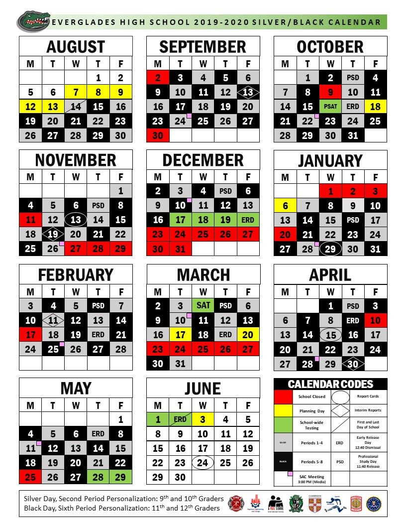 Black/silver Calendar / 2019-2020 School Calendar