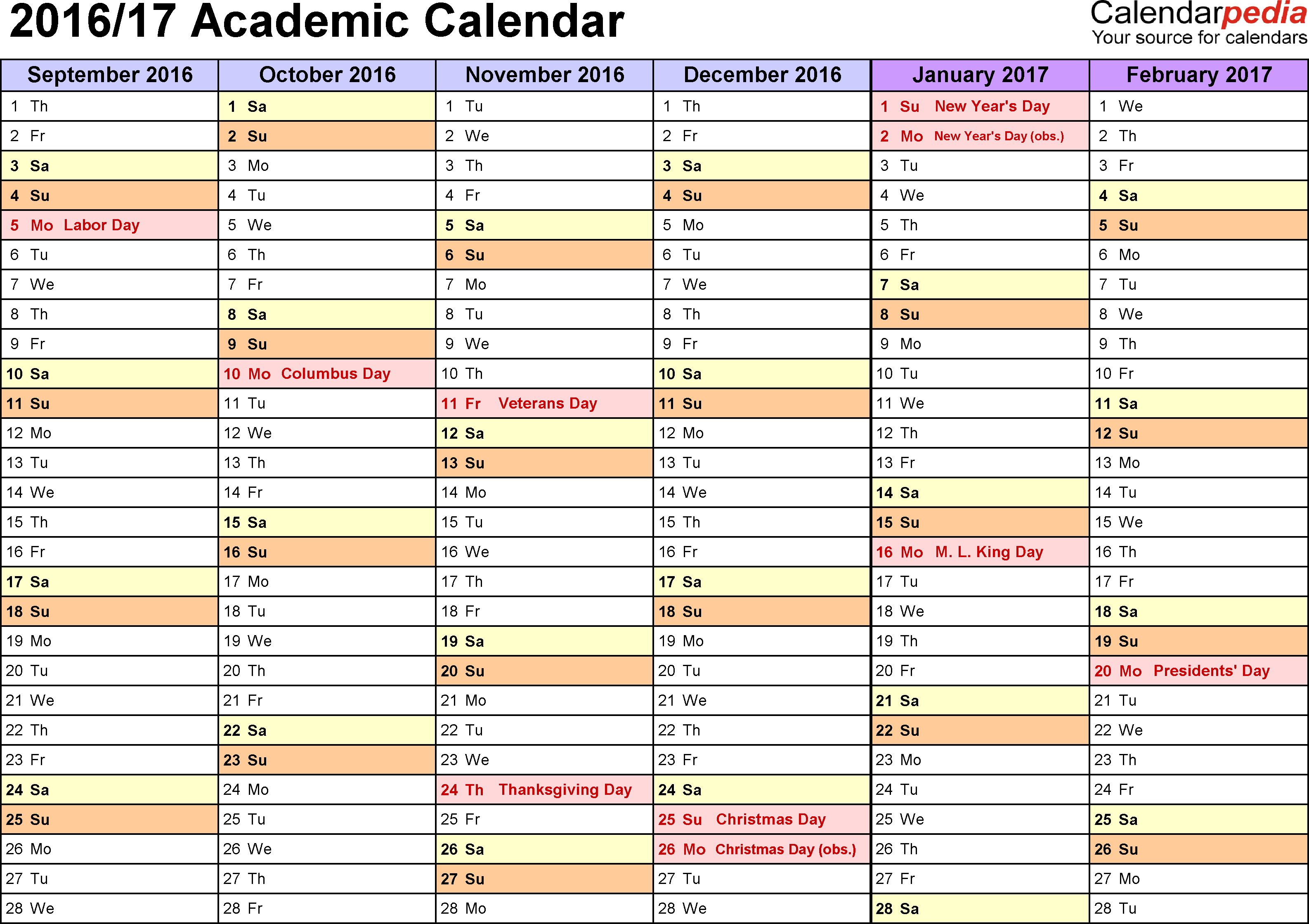 Blank Academic Calendar - Tunu.redmini.co