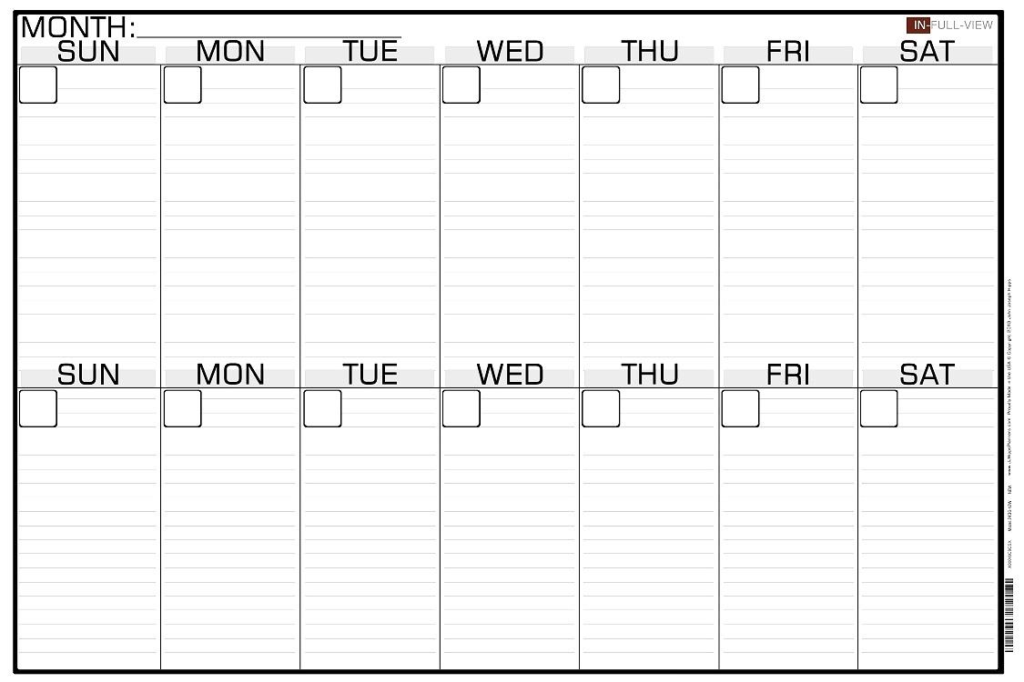 2 Week Calendar Template Free