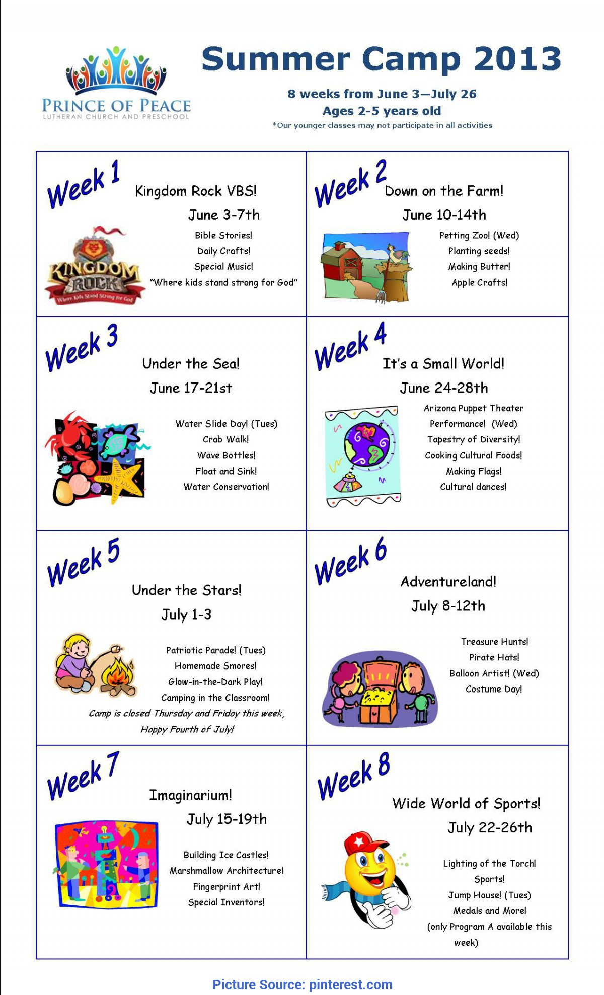 Briliant Preschool Weekly Themes For The Year Summer Camp