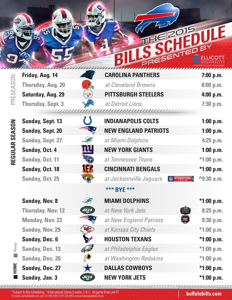 Buffalo Bills 2015 Schedule Presentedellicott