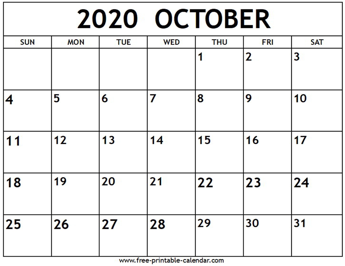Calendar 2020 October - Tunu.redmini.co