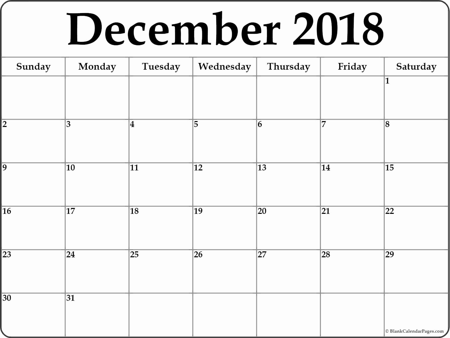 Calendar December 2018 And January 2019 | Blank Calendar