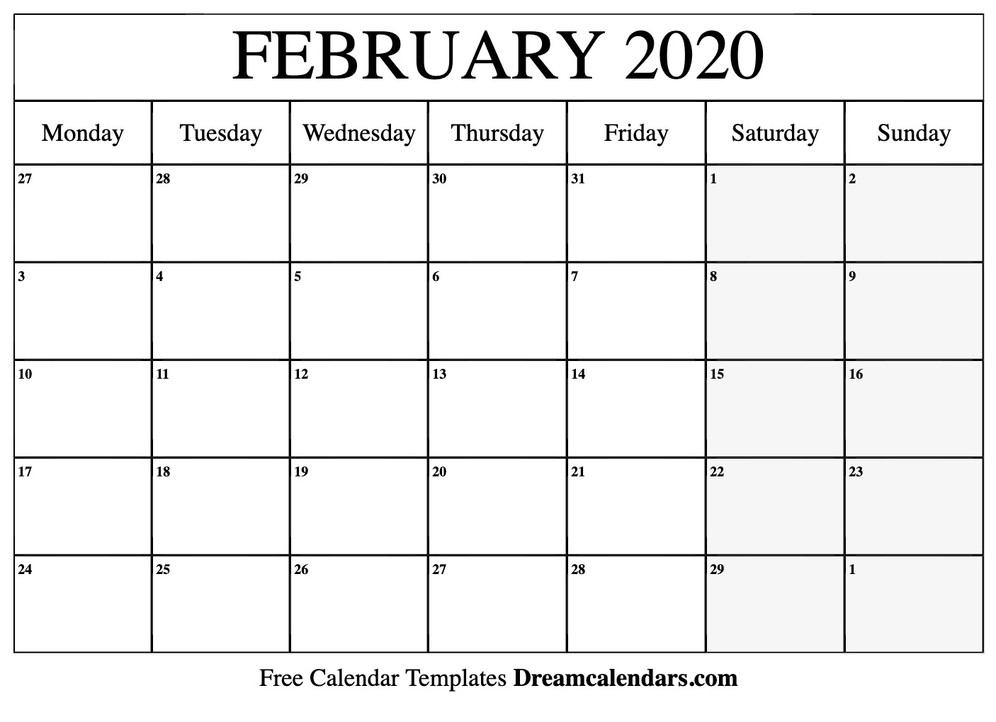 Calendar February 2020 - Tunu.redmini.co