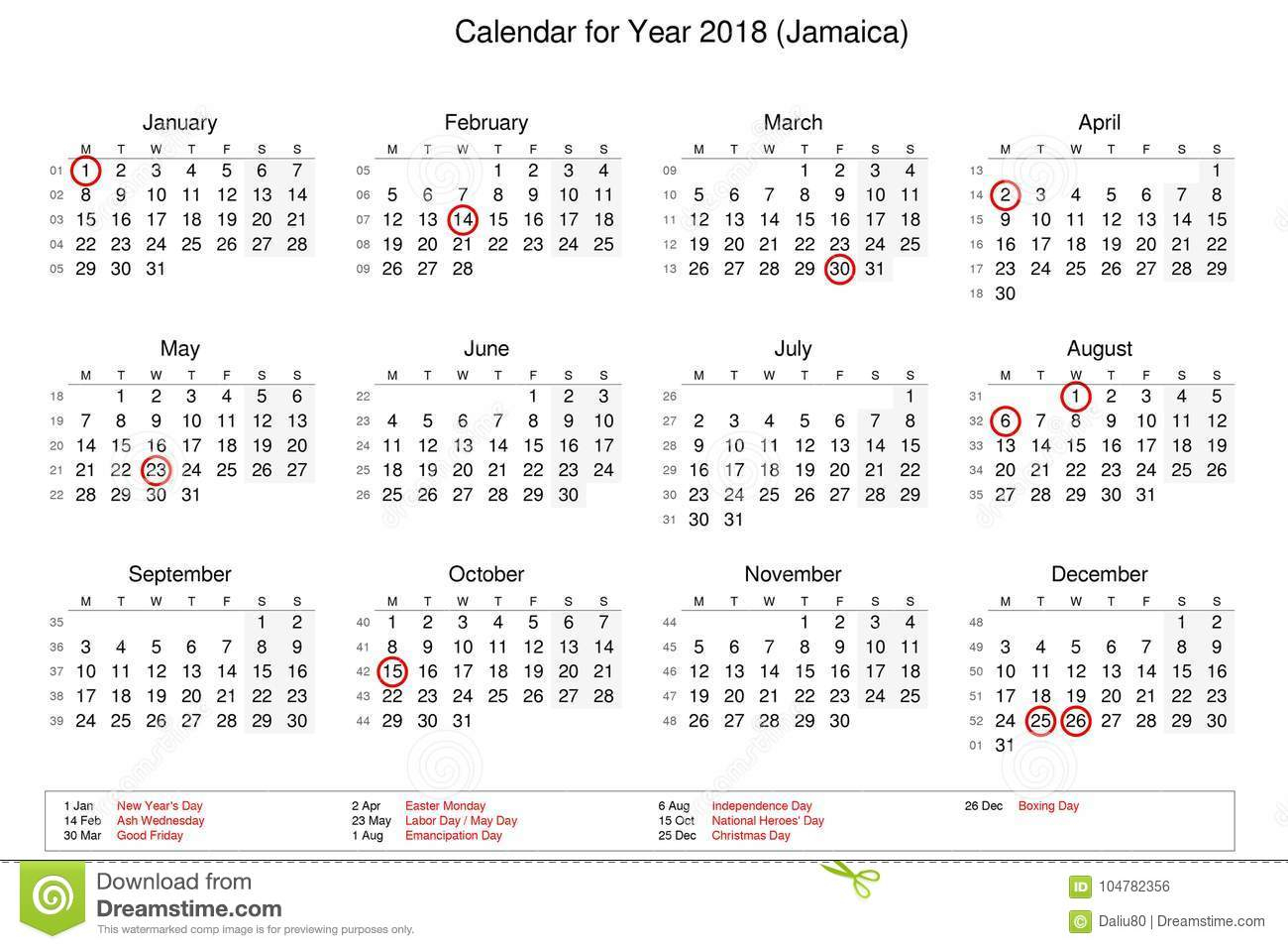 Calendar Of Year 2018 With Public Holidays And Bank Holidays