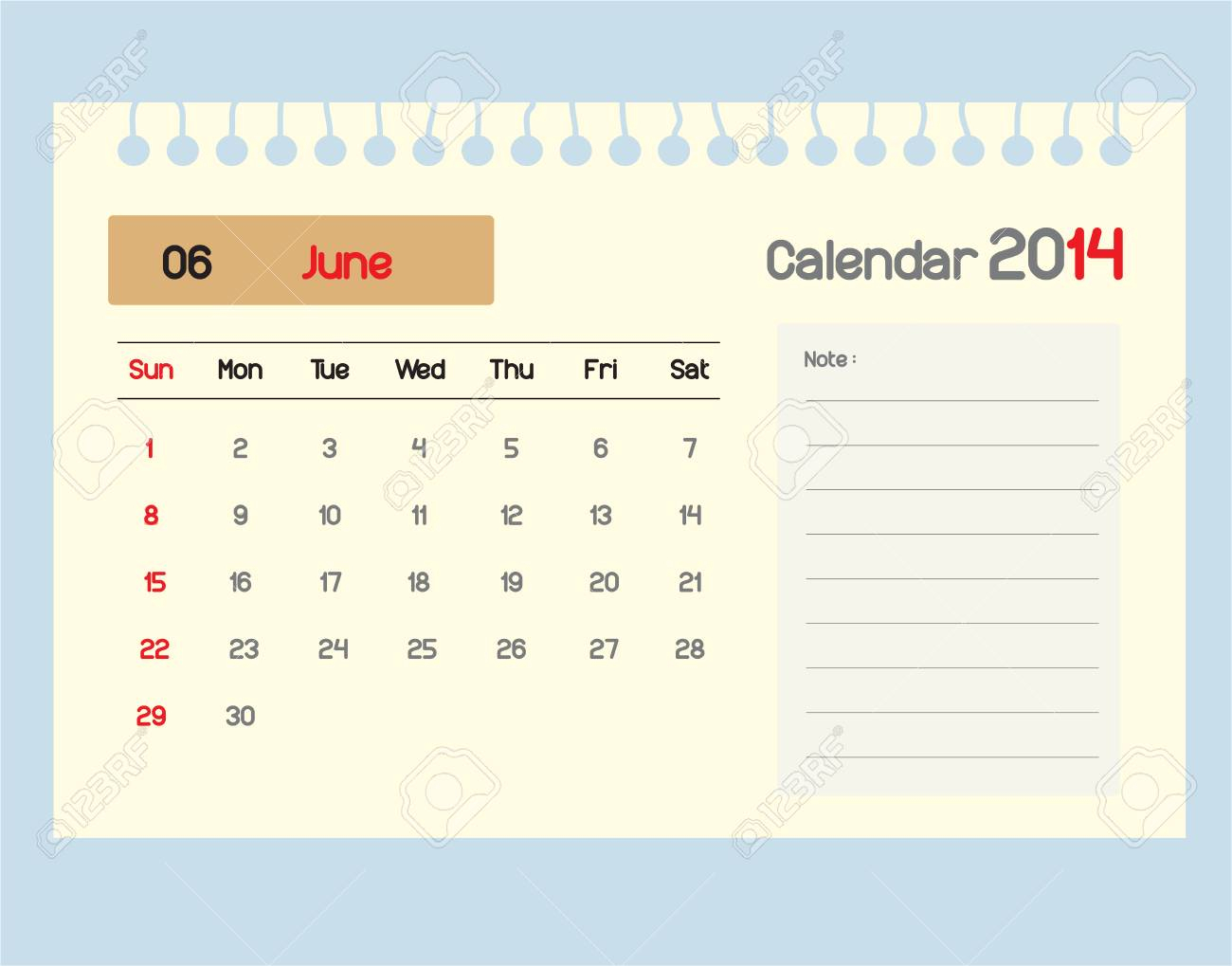 Calendar To Schedule Monthly. June.