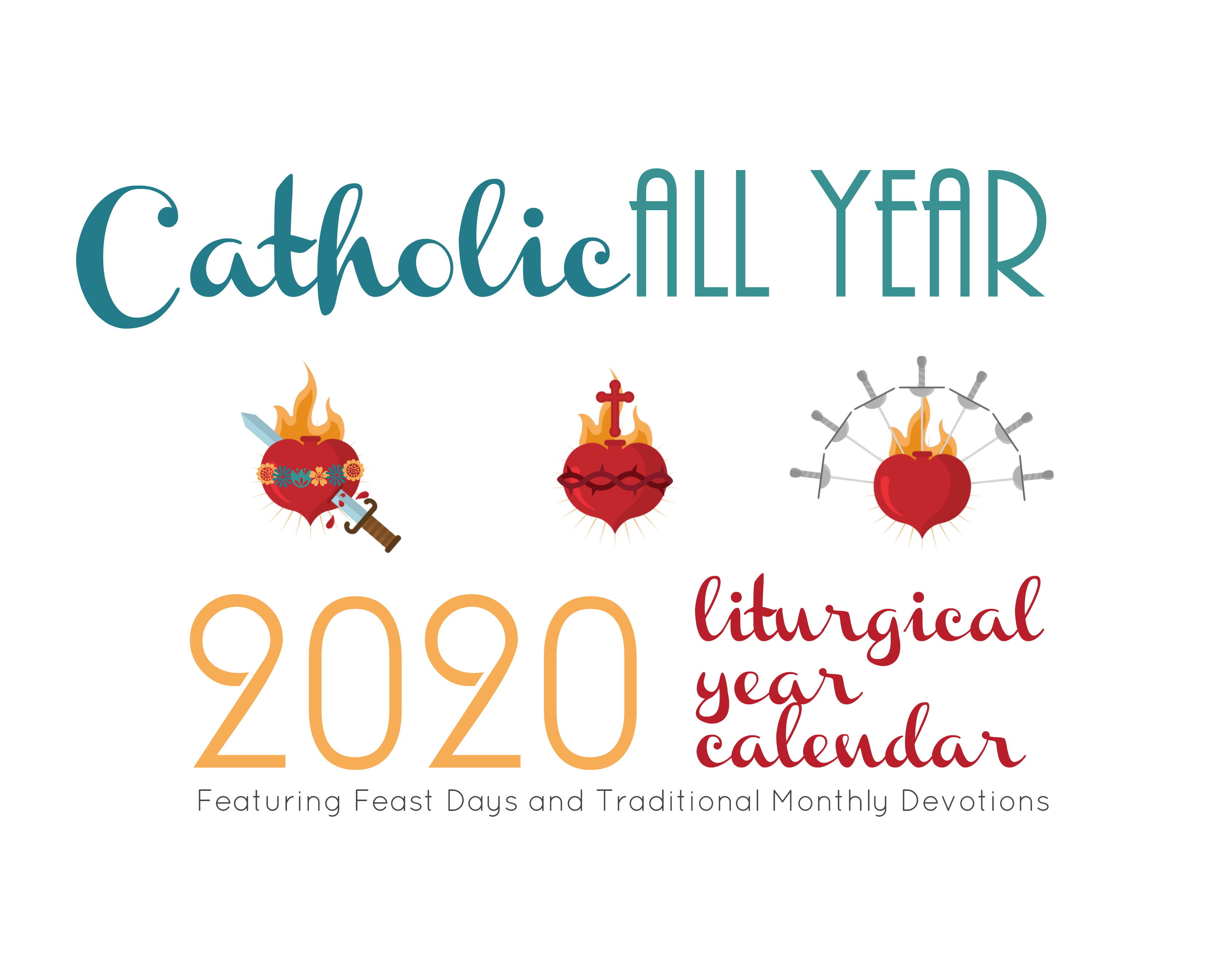 Catholic All Year 2020 Monthly Devotions Liturgical Year Calendar *digital  Download*