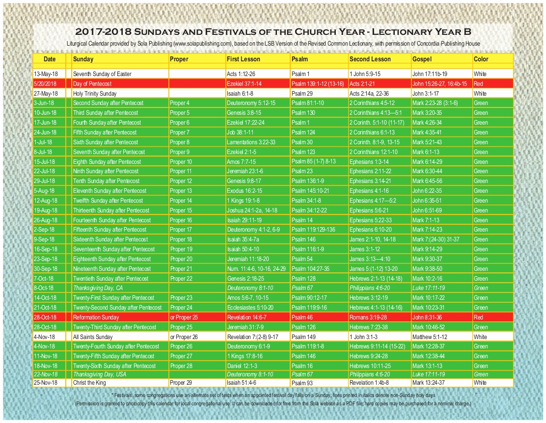 Catholic Liturgical Calendar 2020 Pdf - Calendar Inspiration