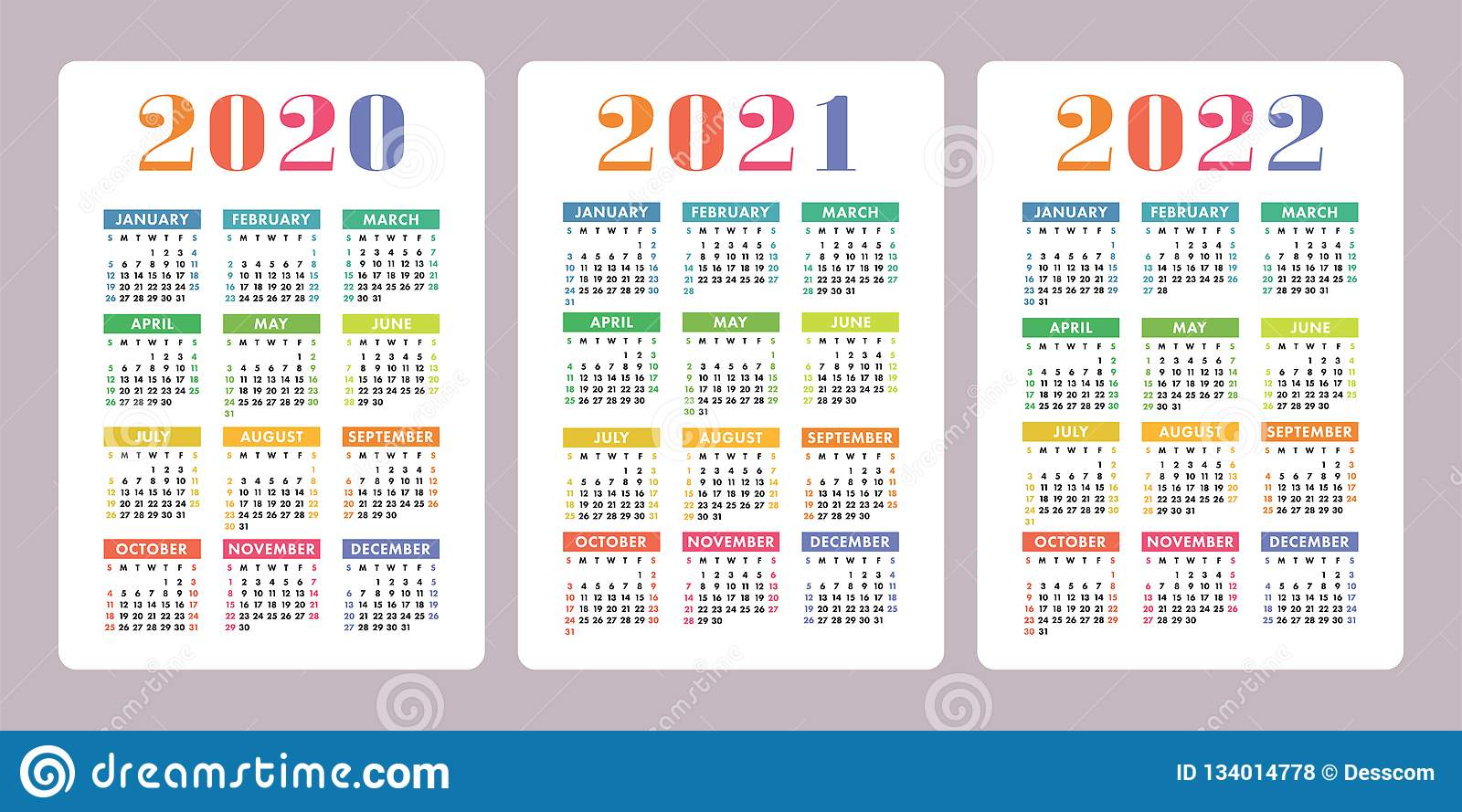 Printable 3 Year Il Caemdar 2020-2022 | Example Calendar Printable