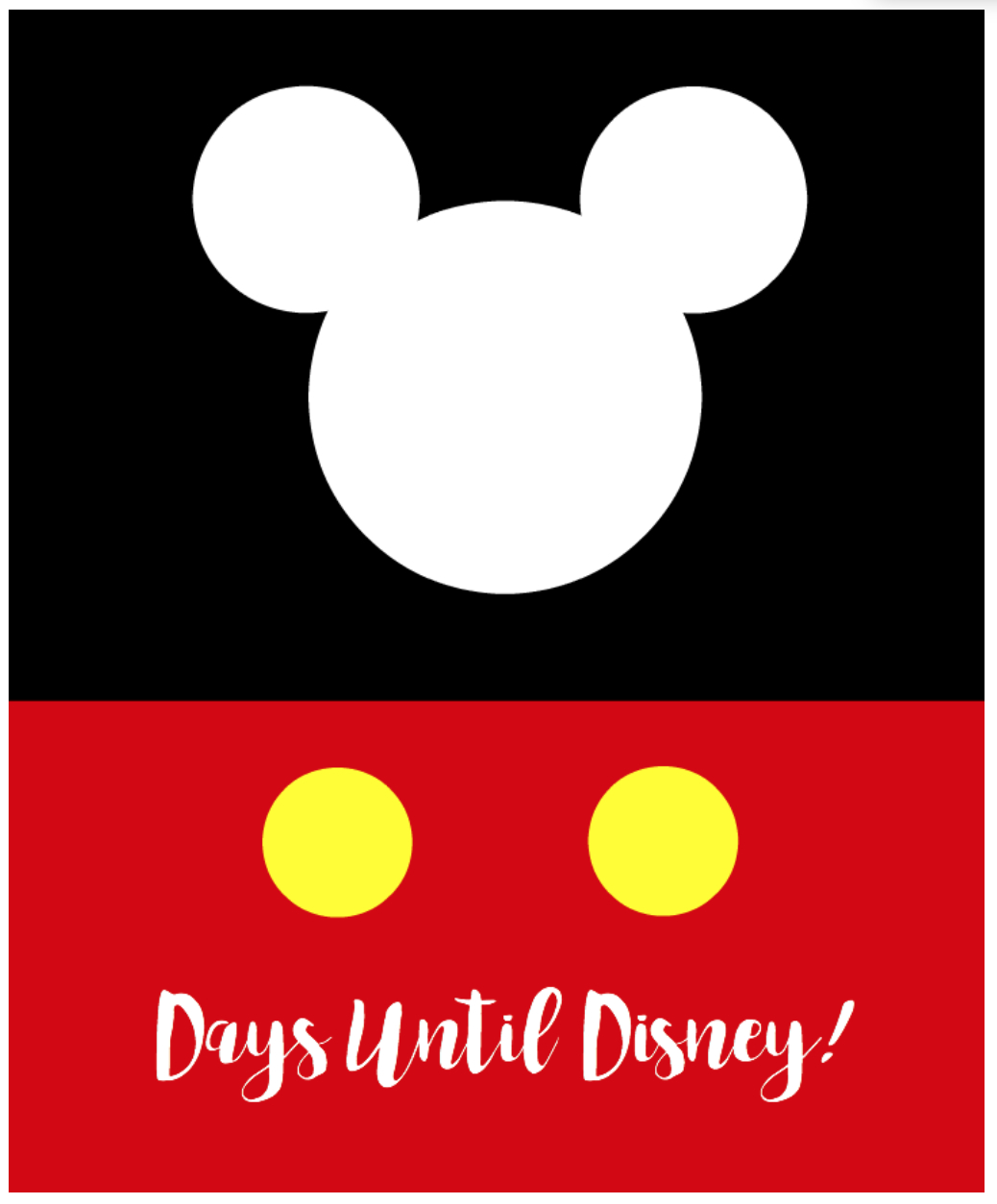 Days Until Disney Printable | Simply Being Mommy