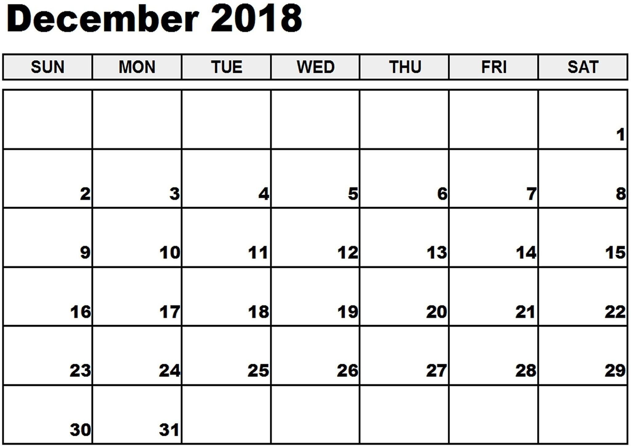 December 2018 Calendar Canada #canadacalendar