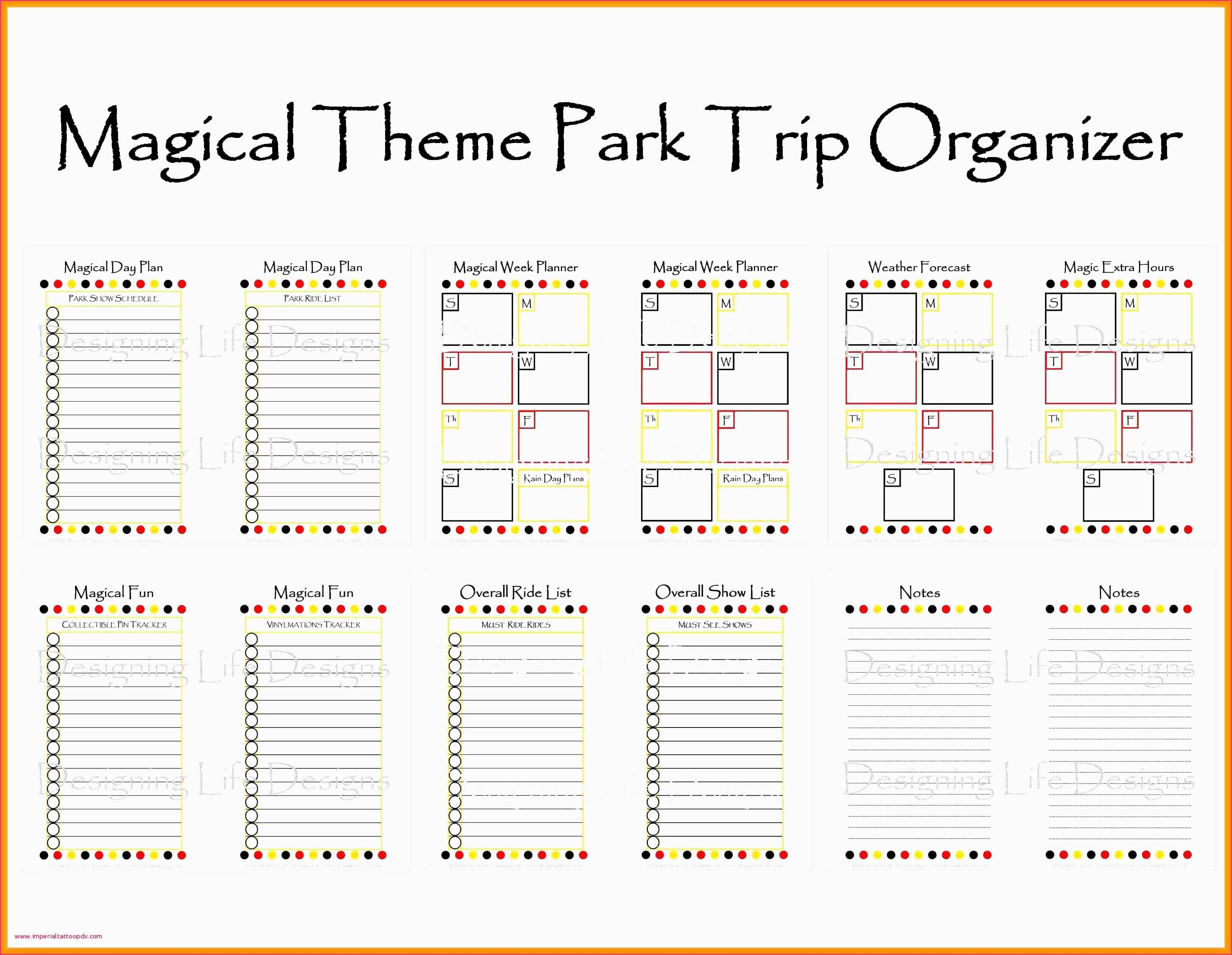 Disney World Blank Itinerary Template Calendar Template
