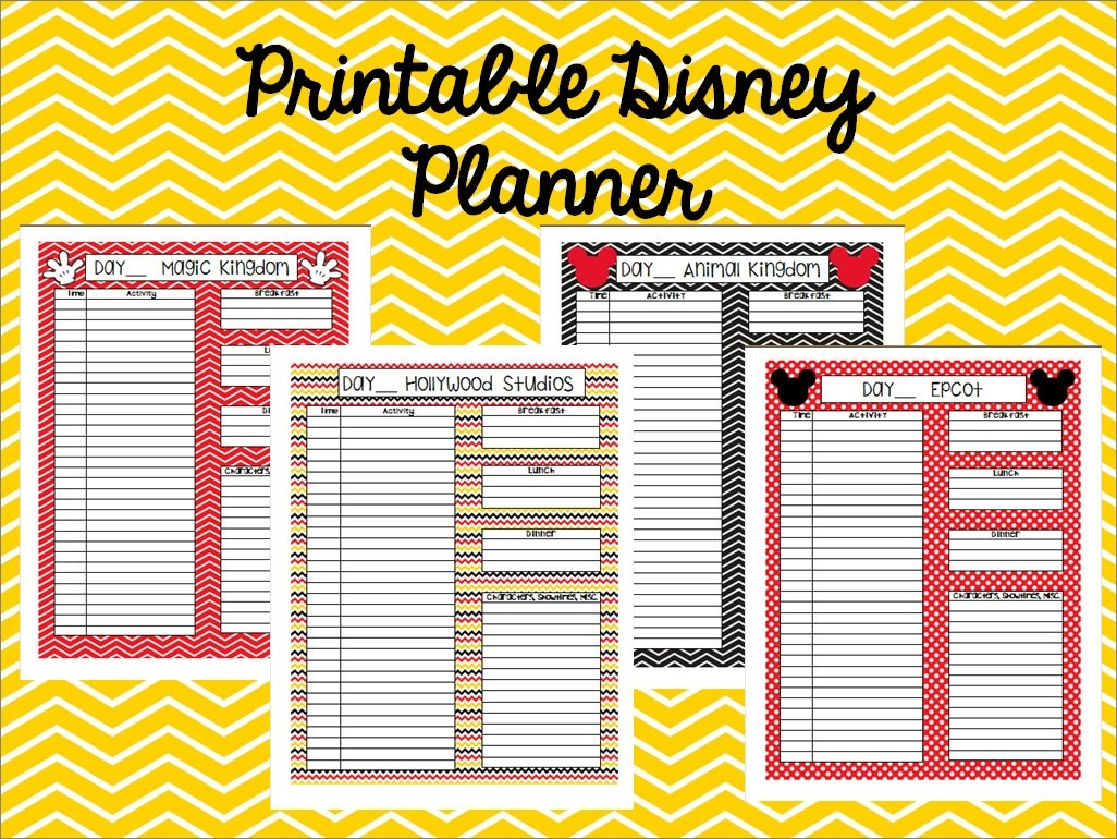 Editable Disney Template Itinerary | Calendar Template Printable