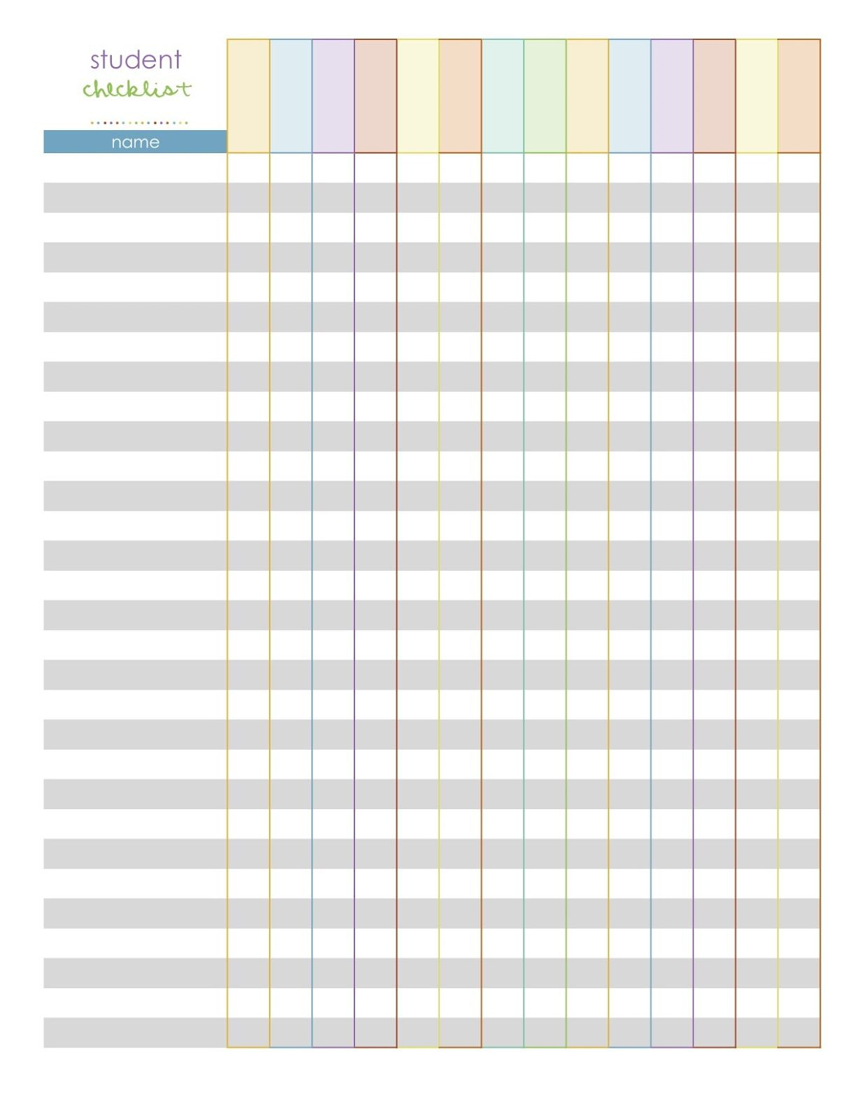 Elementary Class List Template | Monthly Planning Pages- A