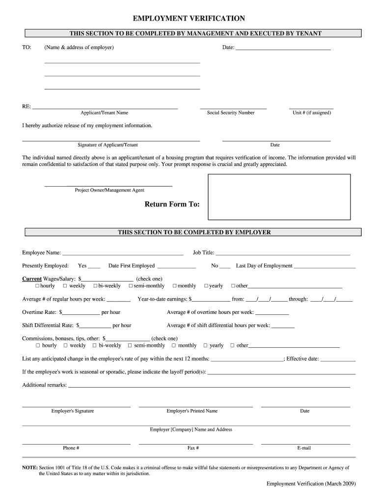 Printable Employment Verification Forms Pdf  Example Calendar Printable