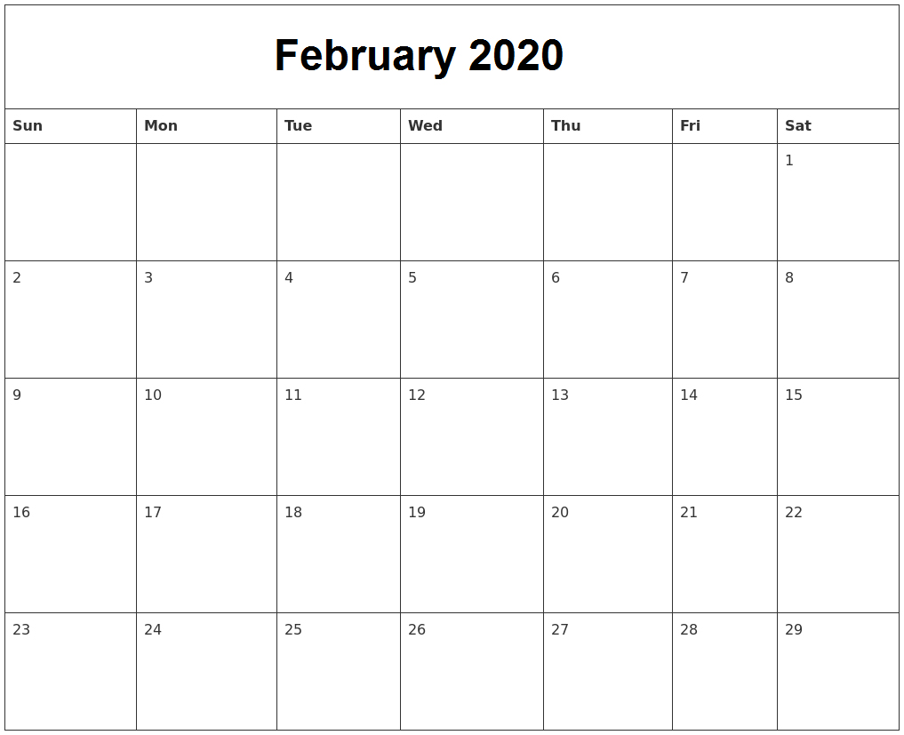 February 2020 Calendar Archives - Calendar School