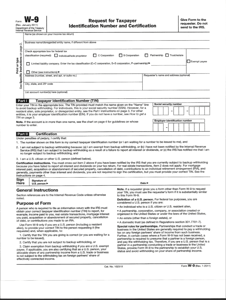 irs form w9