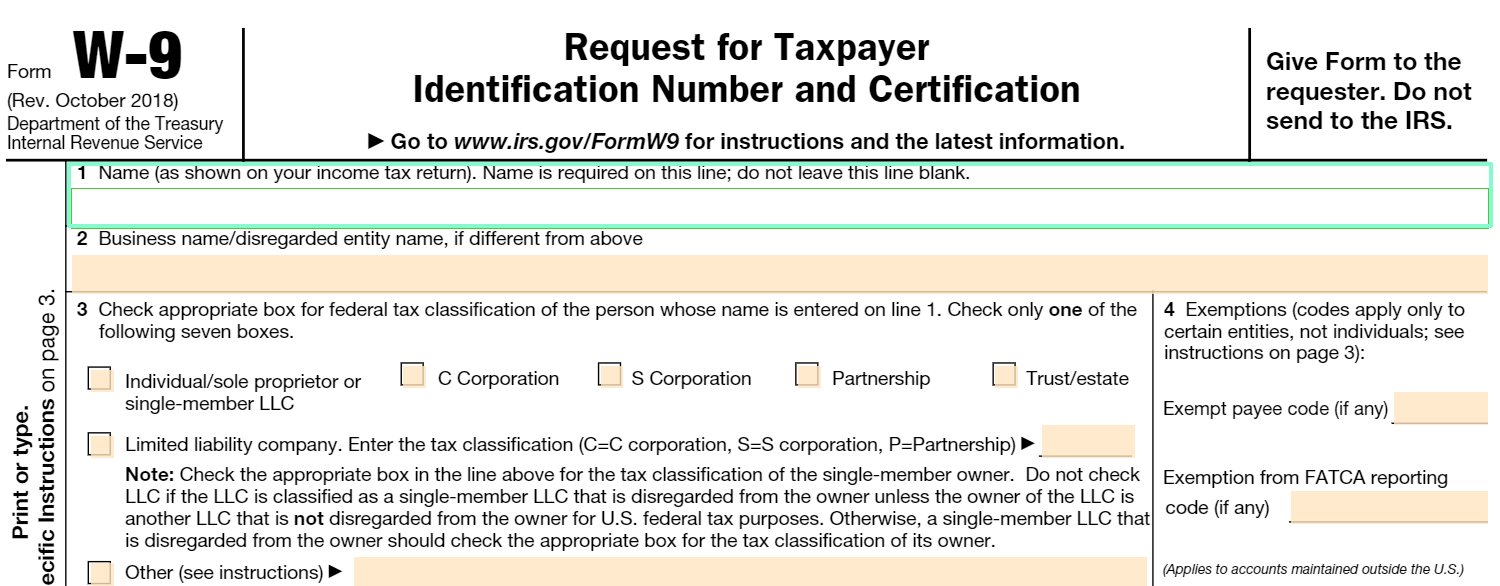 Fillable W-9 Form: Get Free Irs W-9 Template Online (2018