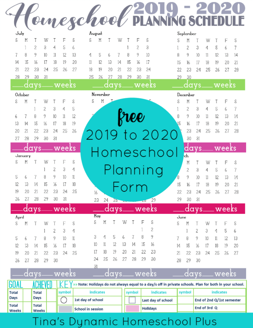 Free 2019-2020 Year Round Homeschool Planning Form