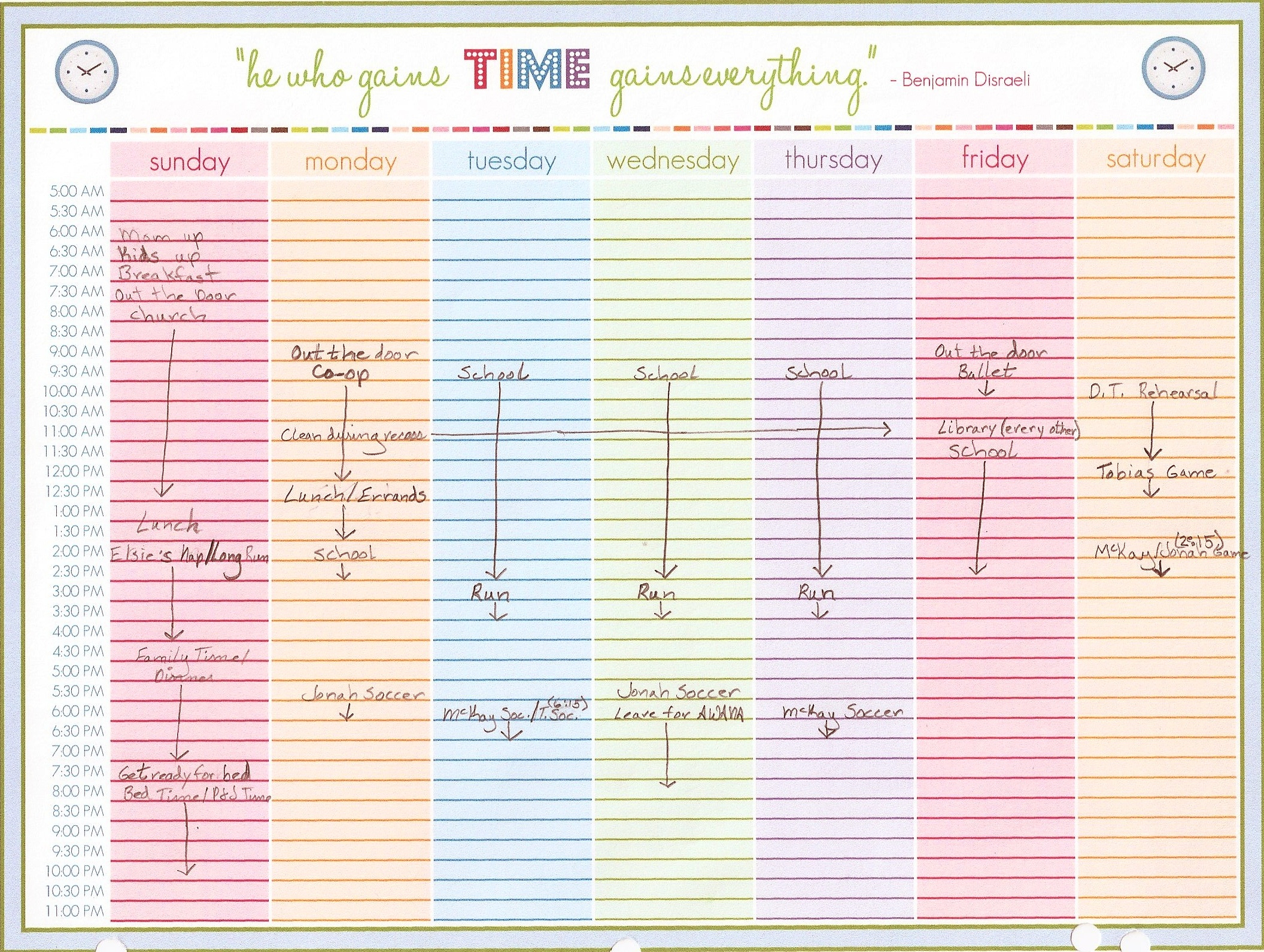 Free Calendar Template With Time Slots | Calendar Template