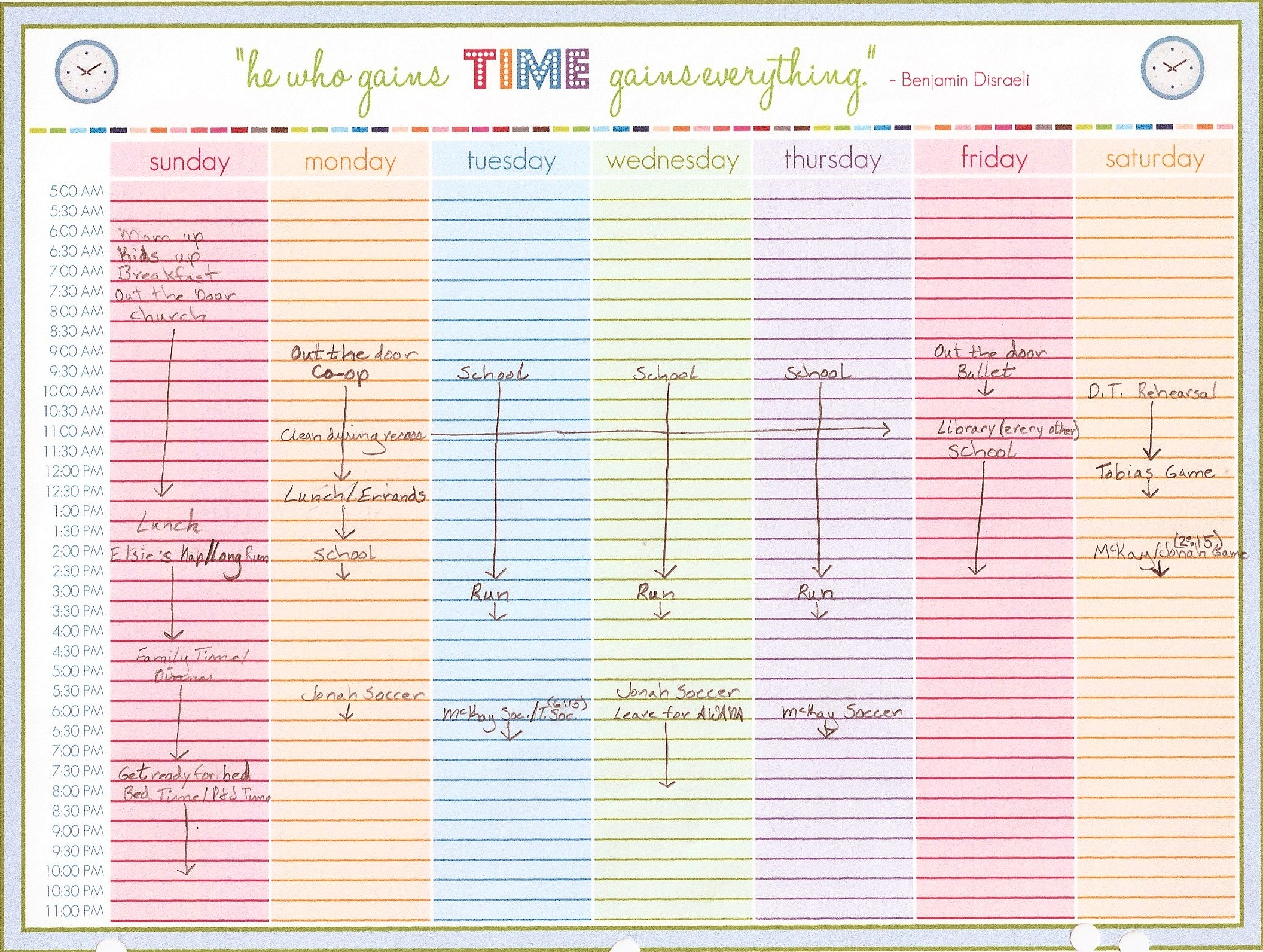 printable calendar with time slots example calendar