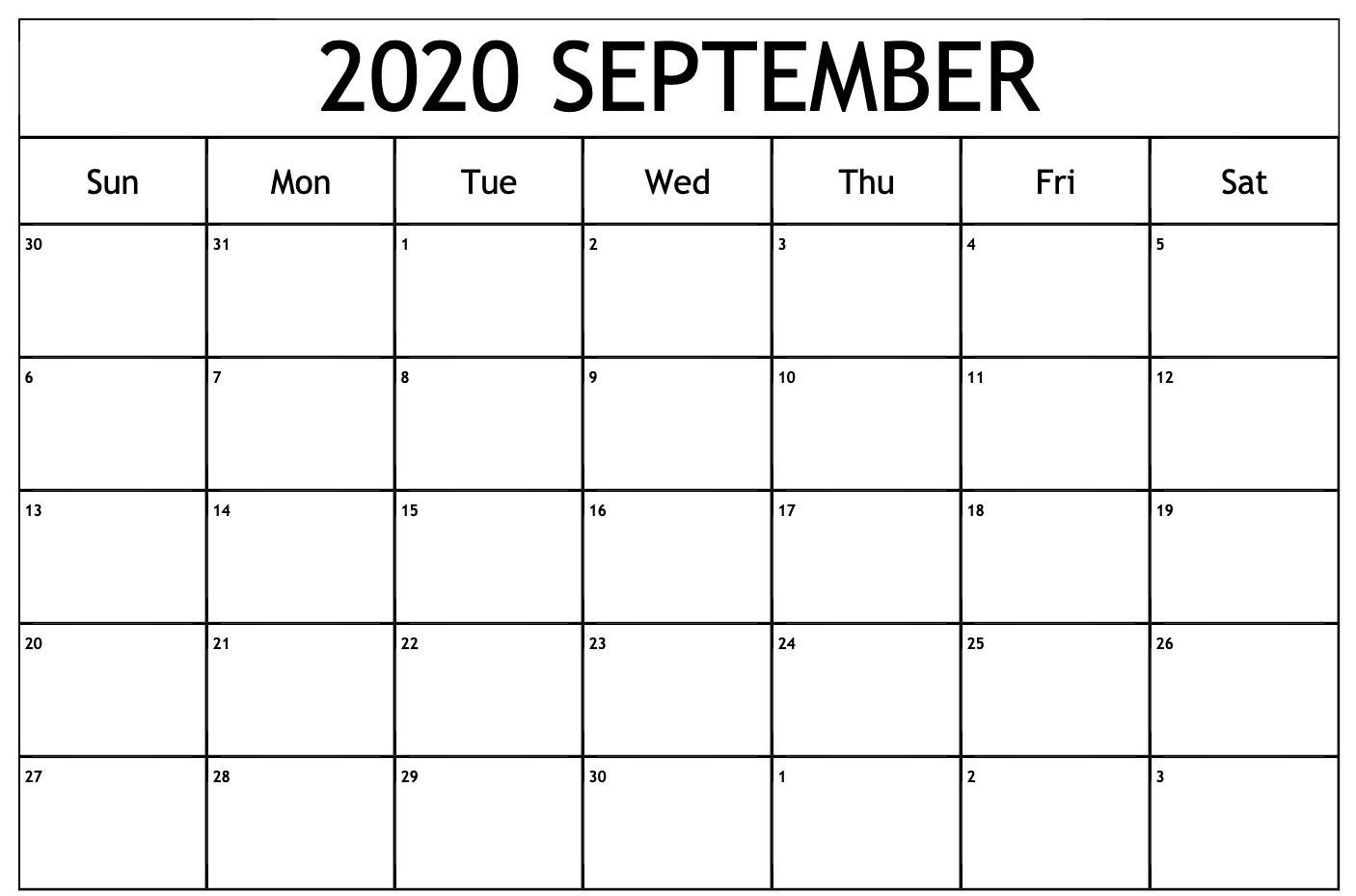 September 2020 Disney Printable