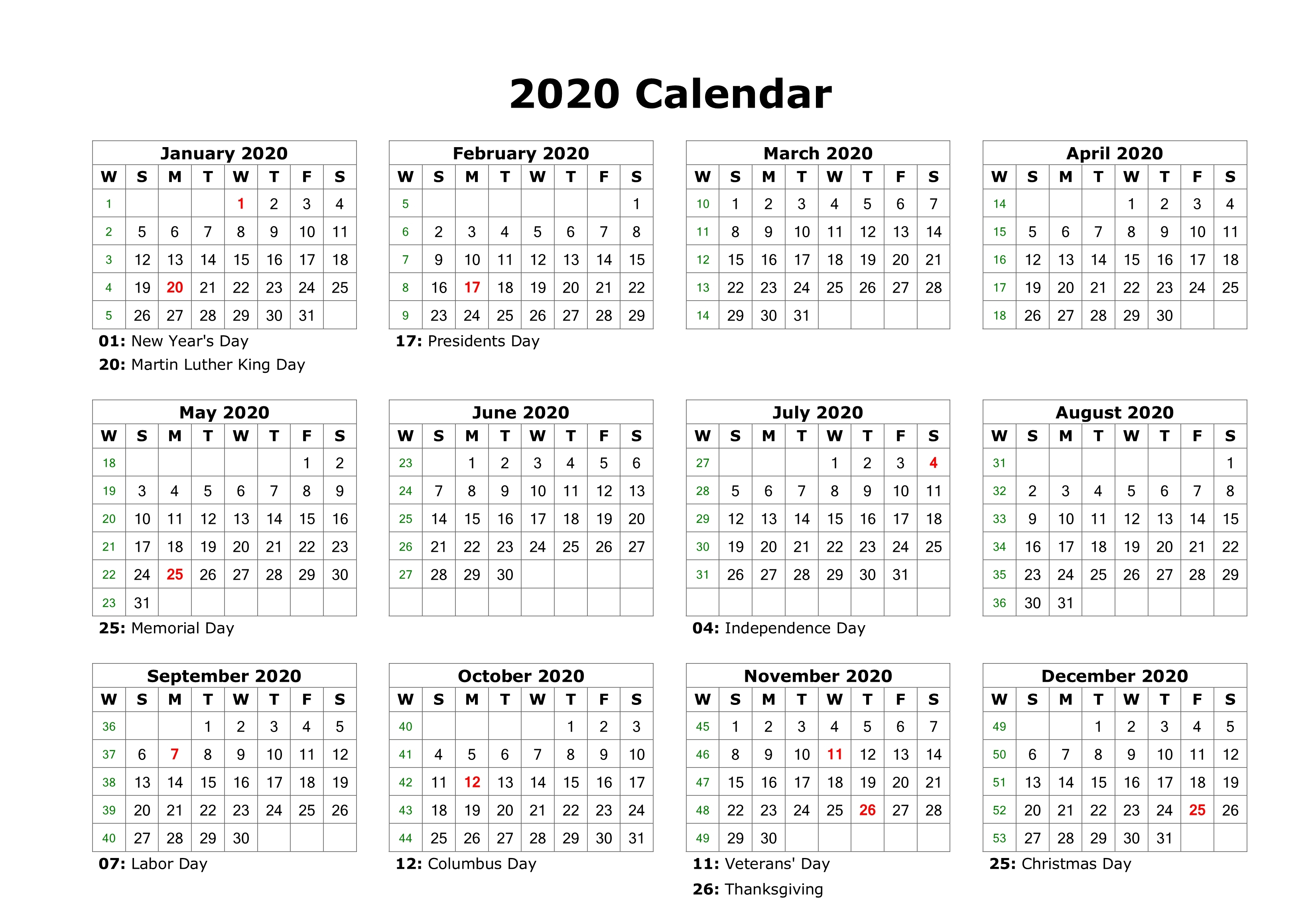 Printable 2020 Attendance Calendar | Example Calendar Printable