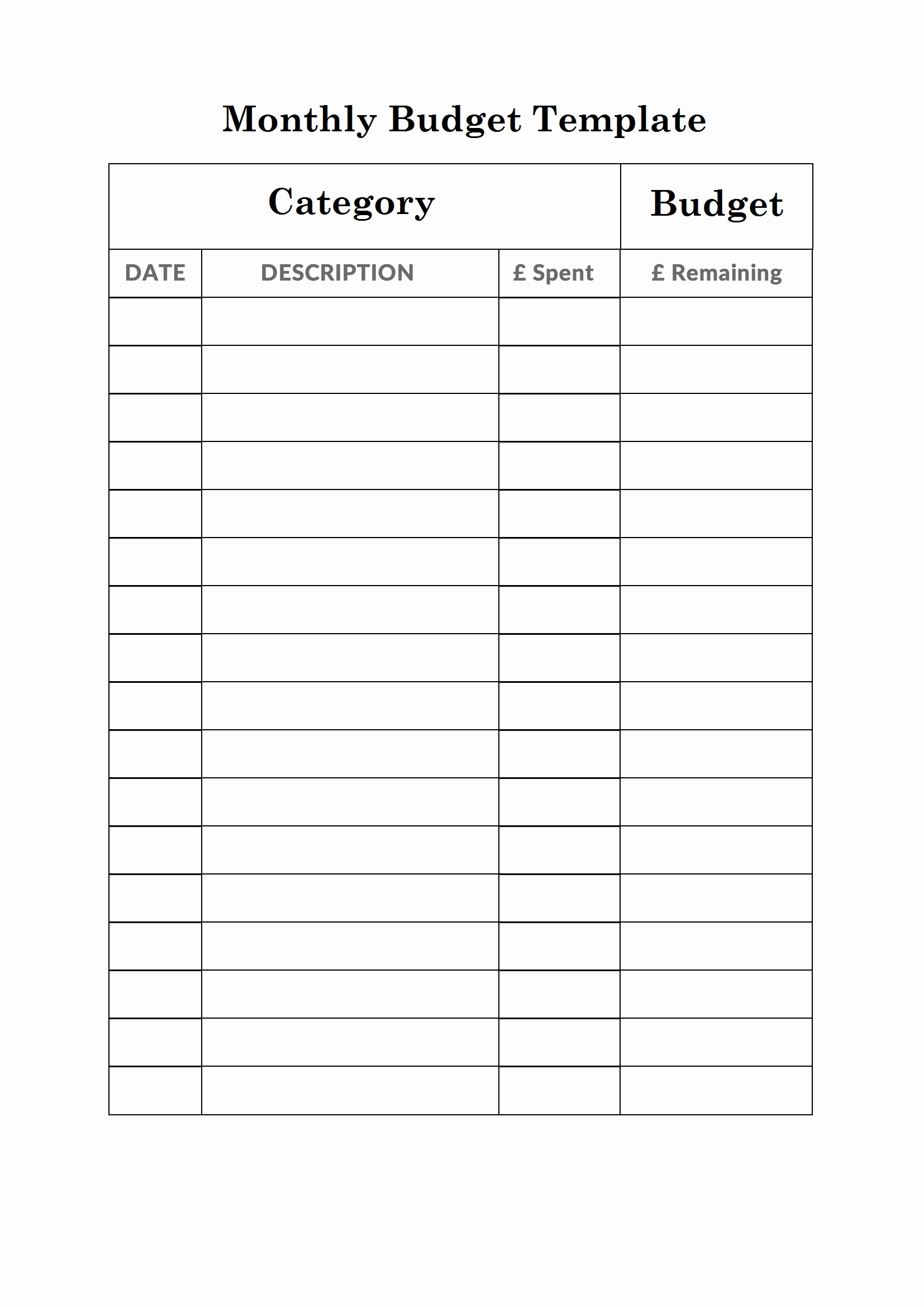 Free Family Budget Template Printable Monthly Cash Flow